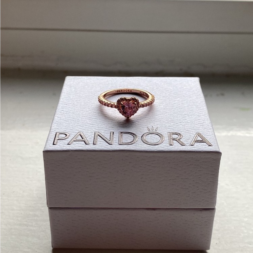 Rose Gold and Pink Pandora Promise Ring
